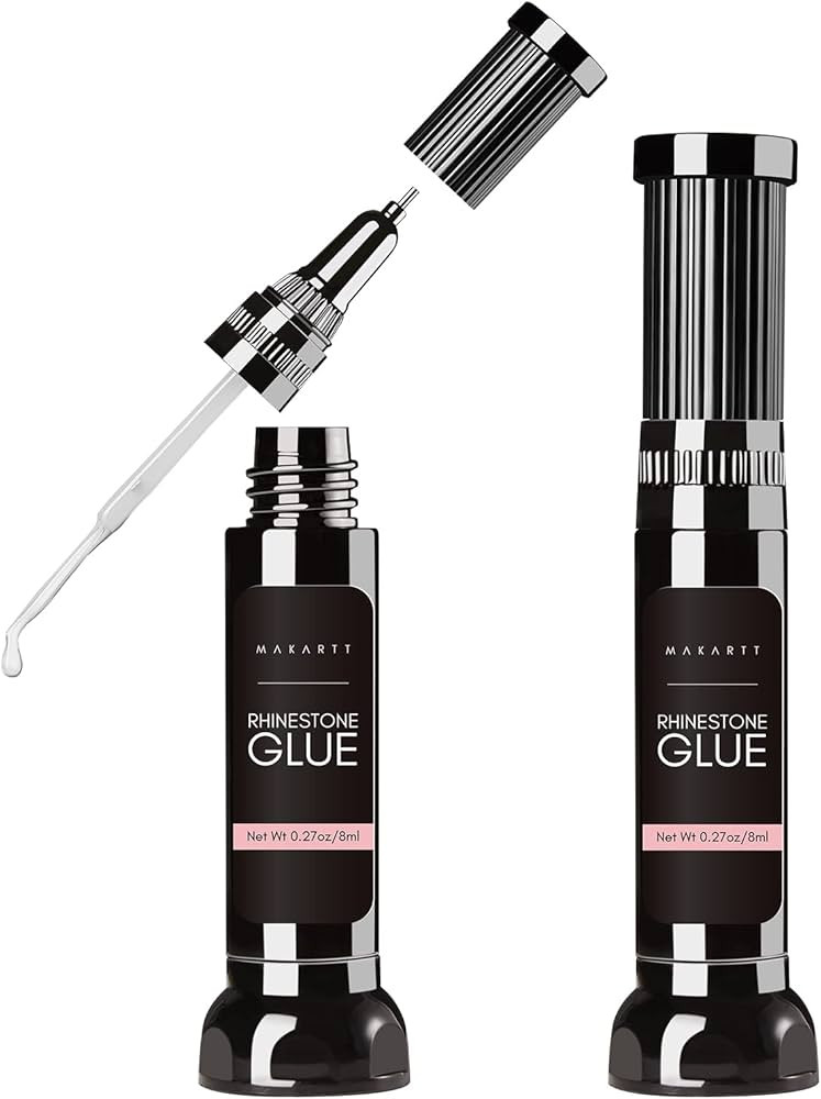 Makartt Upgrade 2pcs Nail Rhinestone Glue Gel with Brush & Pen tip, Super Strong Adhesive Nail Ar... | Amazon (US)