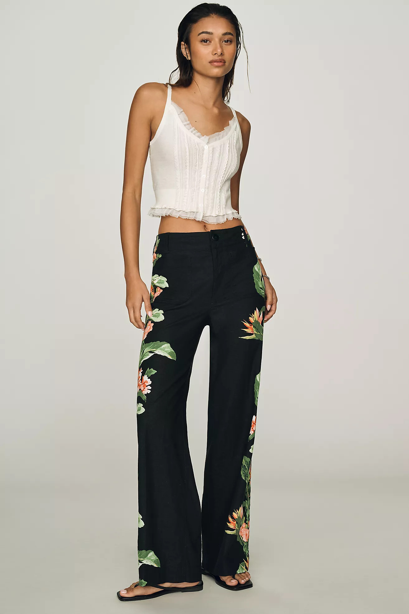 Colette European Linen Stretch Wide Leg Pants | Anthropologie (US)