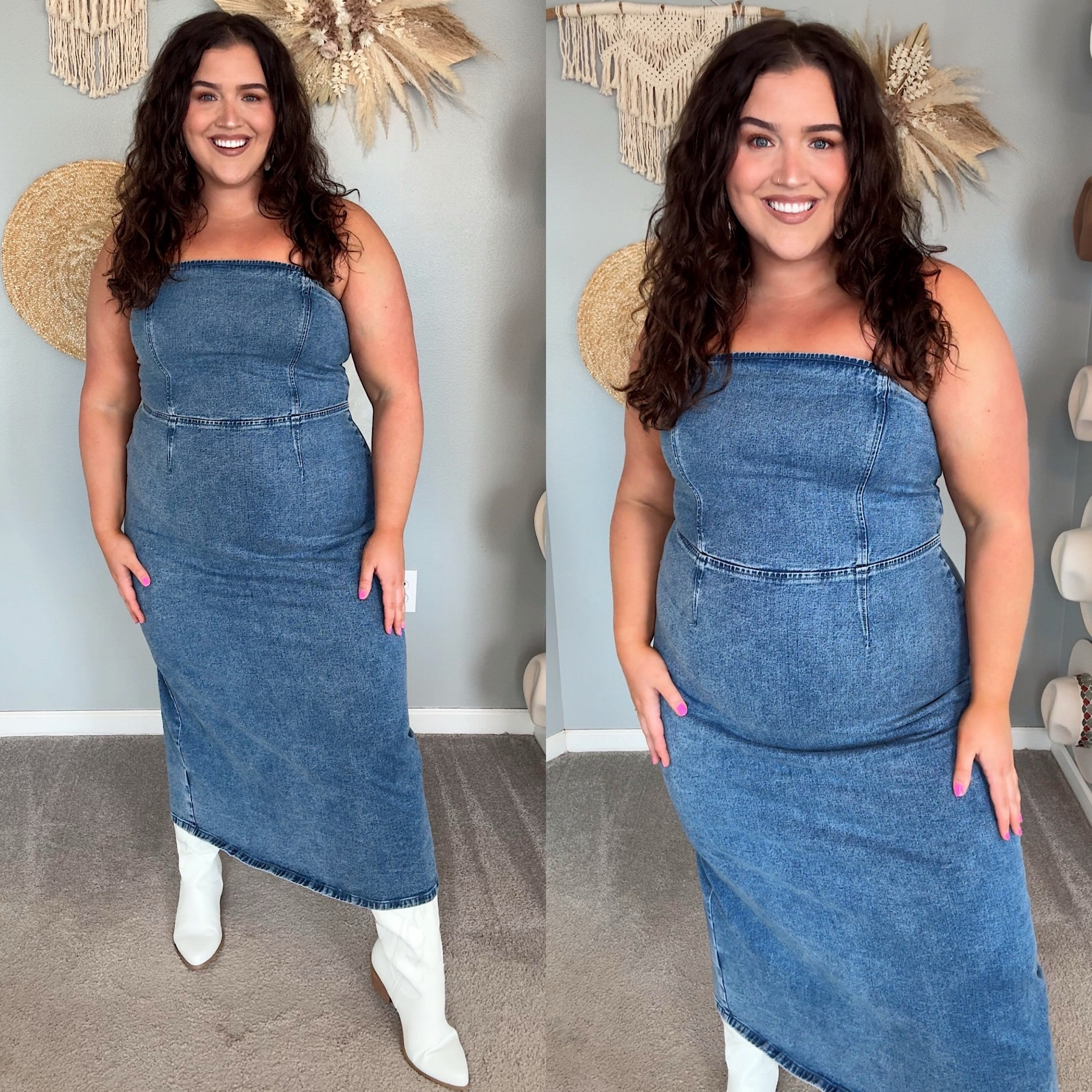 Curvy approved stretchy denim dress 💙 10/10 fit, strapless non-slip bust line 
Size XL

#LTKMidsize #LTKSummerSales #LTKPlusSize