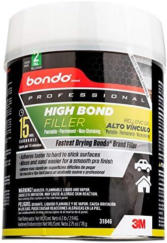 Bondo Professional High Bond Filler, Adheres Faster on hard-to-stick Surfaces, Mixes and Sands Ea... | Amazon (US)