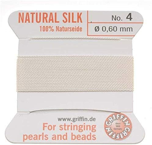 Griffin Silk Beading Cord and Needle, Size 4, White | Amazon (US)