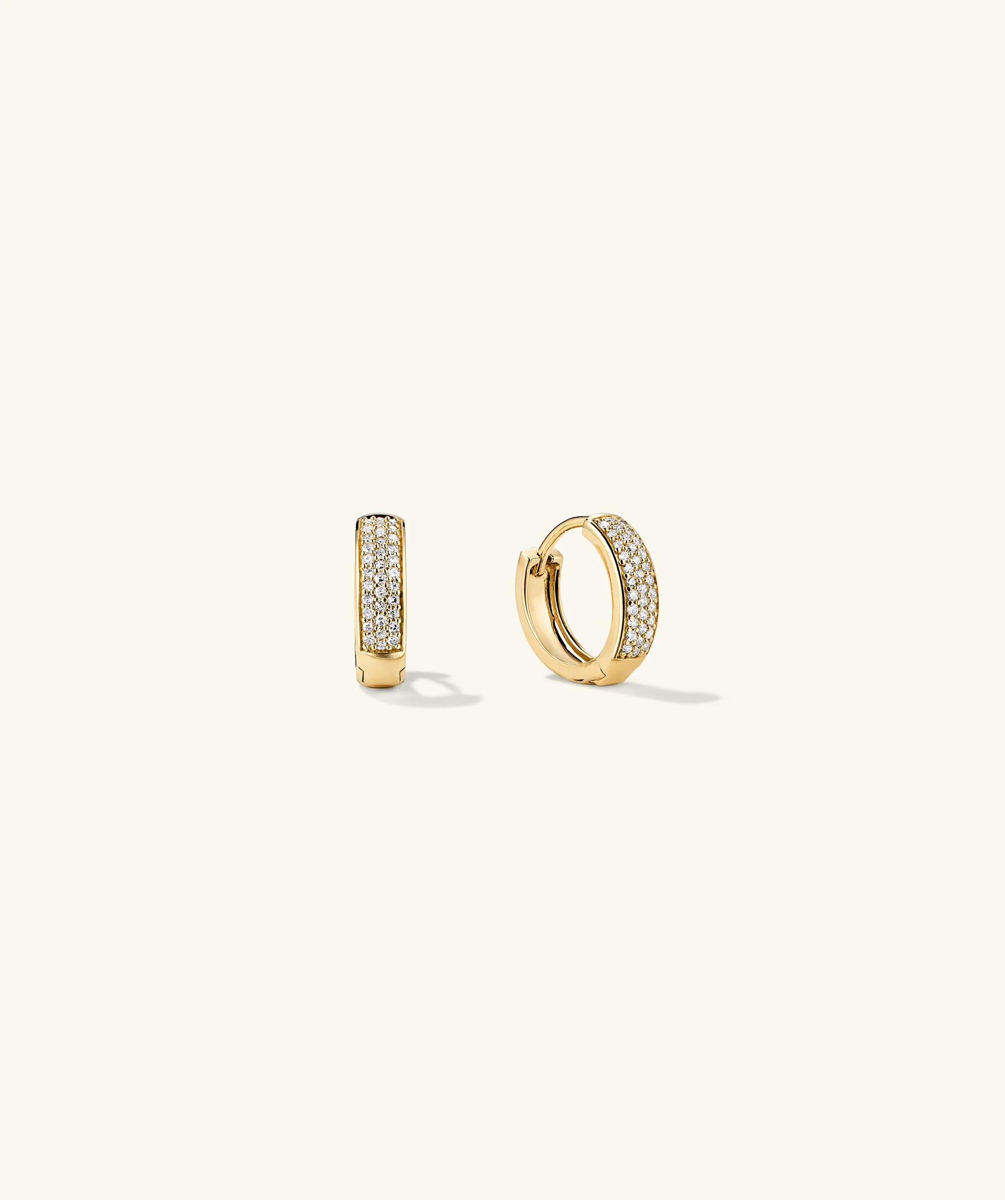 Bold Pavé Diamond Huggie Hoops | Mejuri Fine Crew