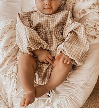 Douhoow Infant Baby Girl Plaid Romper Baby Sweatshirt Romper Ruffle Festival Clothes Fall Winter ... | Amazon (US)