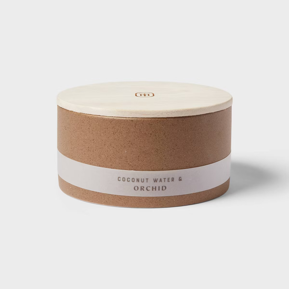 3 Wick 14oz Matte Textured Ceramic Wooden Wick Candle Brown / Coconut Water and Orchid – Thresh... | Target