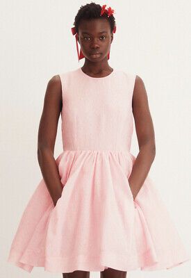 *IN HAND* Simone rocha X H&M Pink Cloque Dress M | eBay US