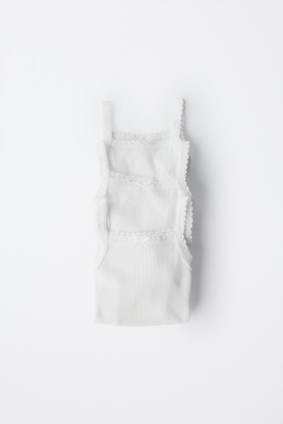 THREE-PACK OF RIBBED STRAP BODYSUITS | Zara US