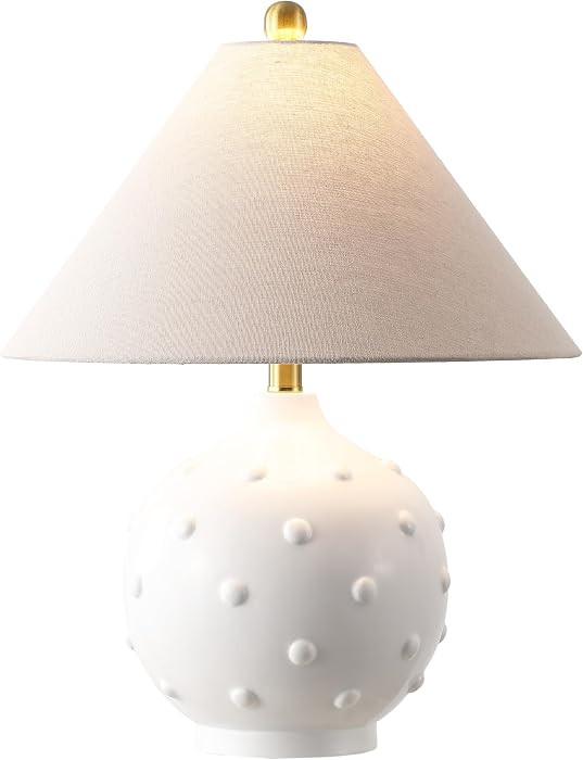 SAFAVIEH Lighting - Leanni 22-Inch Table Lamp - White Resin & Oatmeal Shade - Ideal for Living Ro... | Amazon (US)