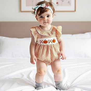 My First Christmas Baby Girl Outfit Infant Christmas tree Bubble Romper Smocked Onesie Fall Newbo... | Amazon (US)