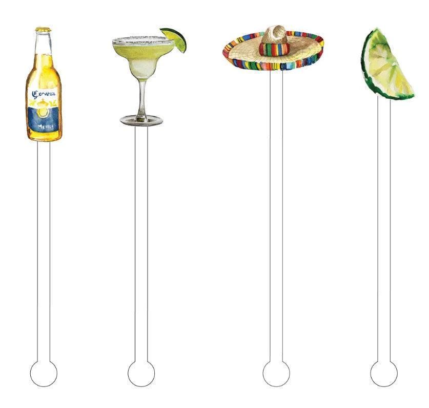 Margaritas In Mexico Reusable Acrylic Stir Sticks | Sorelle Gifts