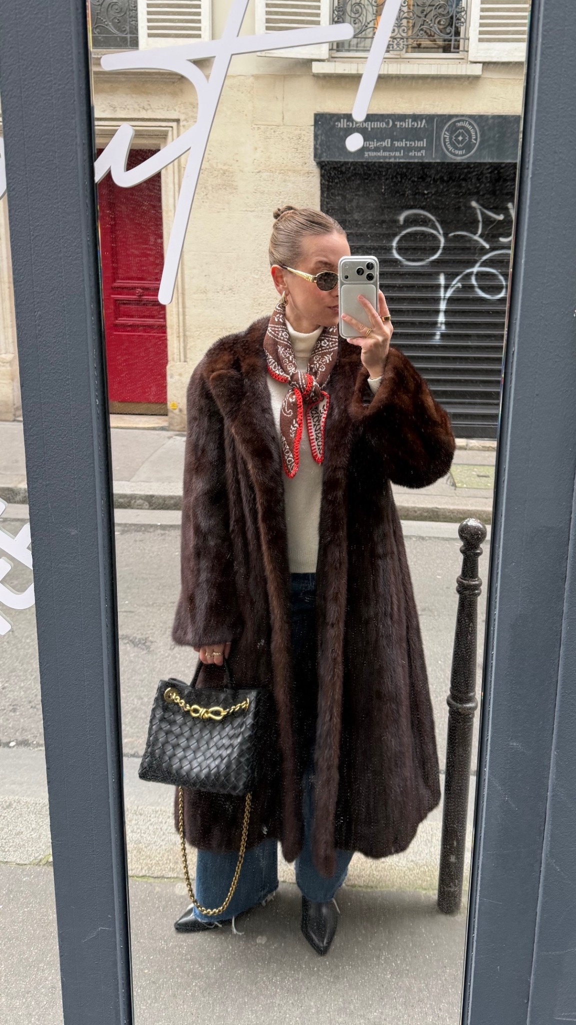 2/8/26 Paris day two, casual but elevated. Wearing my Celine sunglasses and Bottega bag, paired with a classic turtleneck from Abercrombie (older style), low-rise loose Abercrombie jeans, and my vintage fur coat. Finished the look with my Dolce Vita boots — genuinely comfortable for walking all day — and a neck scarf from Free People that pulled everything together.

#LTKootd #LTKgrwm #LTKTravel