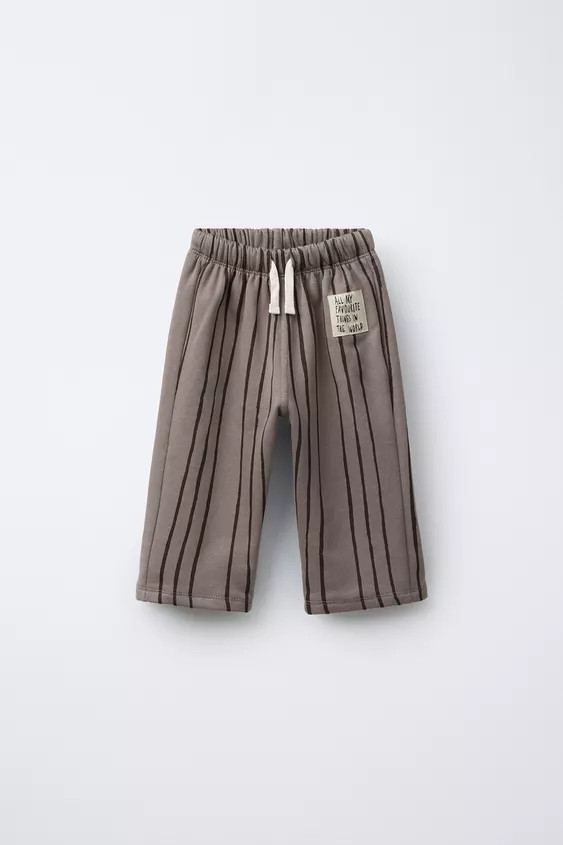 STRIPED PANTS WITH LABEL | Zara US