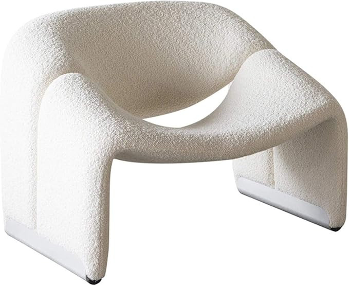 ZXQC Simple and Creative Design Sofa, M-Shaped Single Sofa and Chair, White Lamb's Wool, Soft and... | Amazon (US)