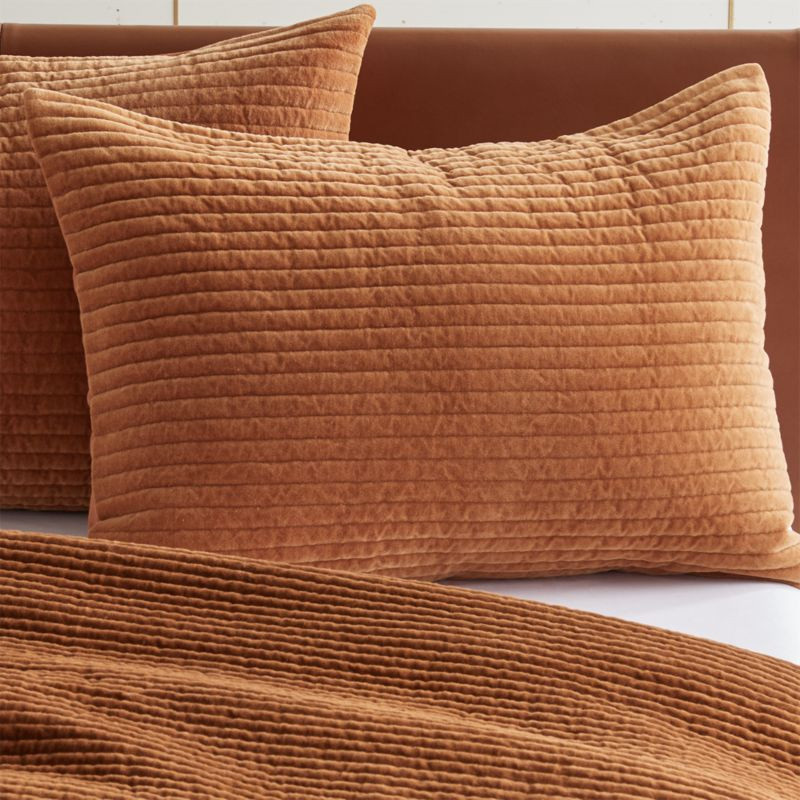 Ombré Shadow Copper Velvet Standard Shams Set of 2 + Reviews | CB2 | CB2