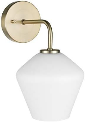 Amazon Brand – Rivet Single-Light Wall Sconce with Frosted Glass Shade, 12"H, LED Bulb Included... | Amazon (US)