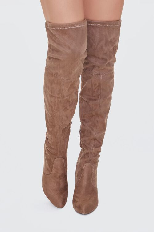 Faux Suede Thigh-High Boots | Forever 21 (US)