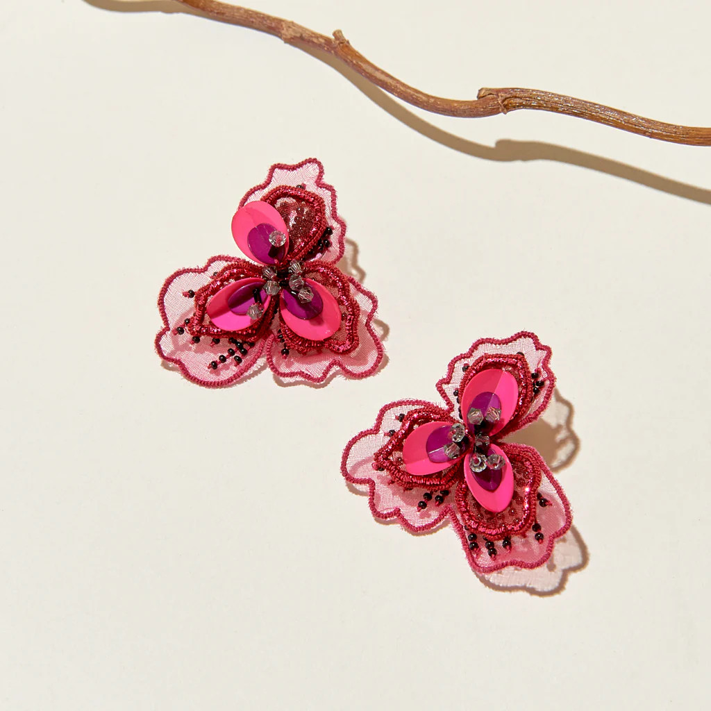 Poppy Stud Earrings Red | Mignonne Gavigan