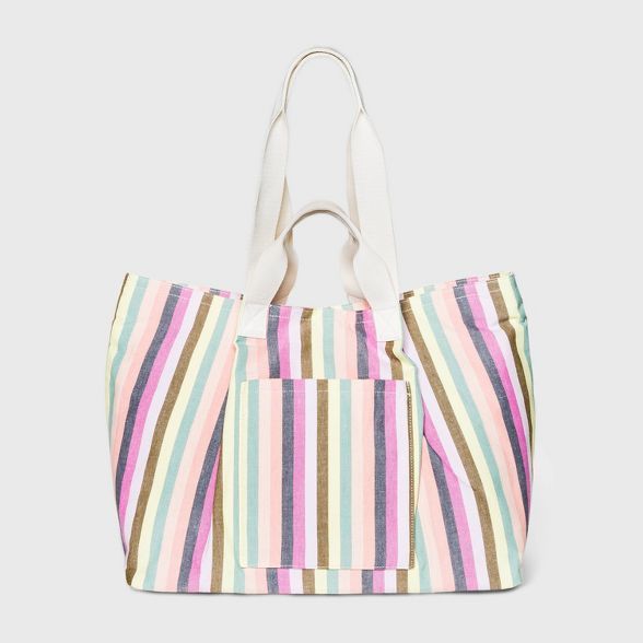 Striped Magnetic Closure Tote Handbag - Universal Thread™ | Target