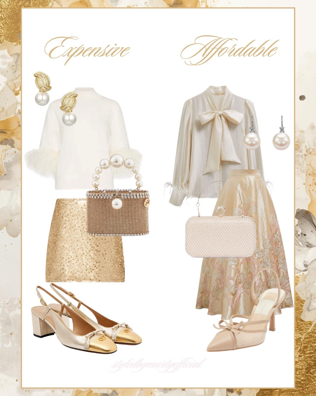 Expensive or Affordable? - Feminine Holiday Outfit Ideas 

Holiday outfit,holiday fashion, Christmas outfit, gold Christmas, feminine style, party wear, party outfit, elegant style, stylish outfit, Christmas party outfit, holiday party outfit, gold skirt, feather top, feather blouse, gold pumps, crystal clutch, pearl earrings, gold outfit 

#LTKHoliday #LTKootd #LTKFindsUnder100
