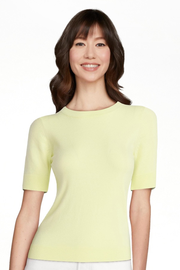 Free Assembly Women's and Women's Plus Cozy Yarn Shrunken Sweater Tee with Short Sleeves, Solid &... | Walmart (US)