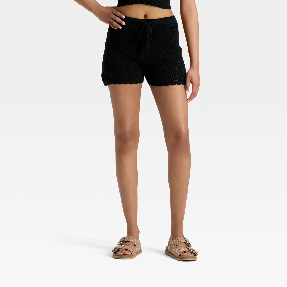 Women's Mid-Rise Openwork Pull-On Shorts - Universal Thread™ | Target