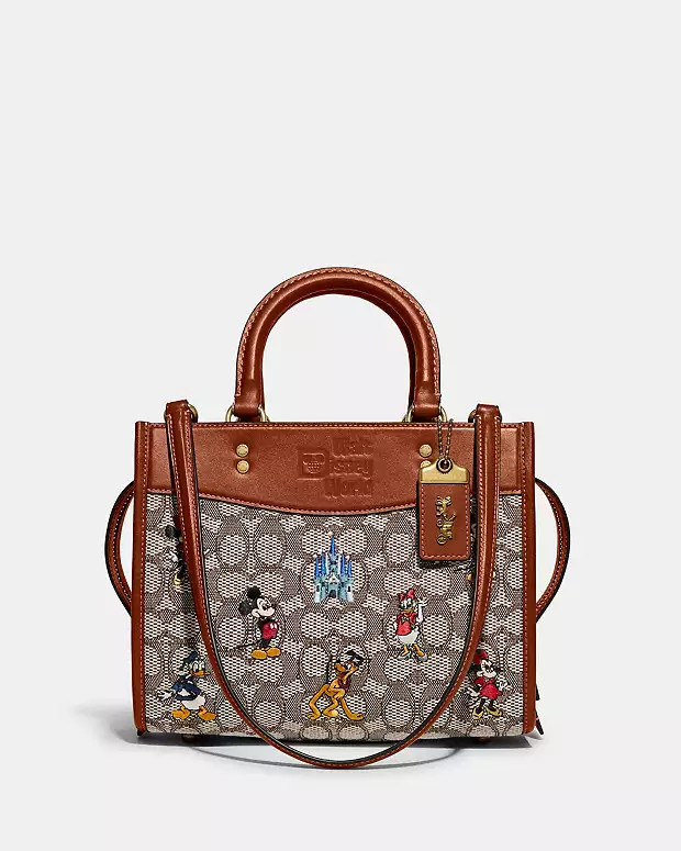 Disney X Coach Rogue Bag 25 In Signature Textile Jacquard With Mickey Mouse And Friends Embroider... | Coach Outlet US