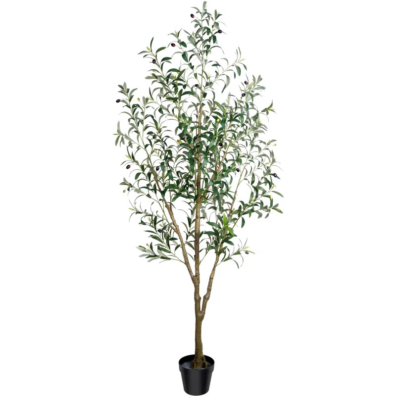 6Ft Faux Olive Tree With Fruit And Realistic Leaves For Home Decor | Wayfair North America