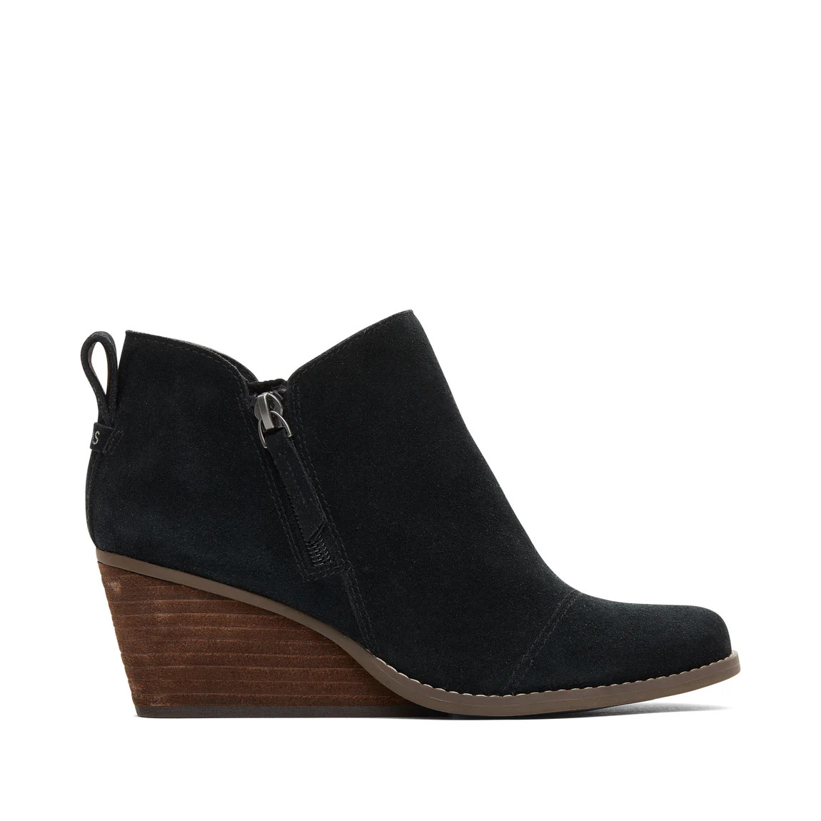 Goldie Black Suede Wedge Boot | Toms EMEA