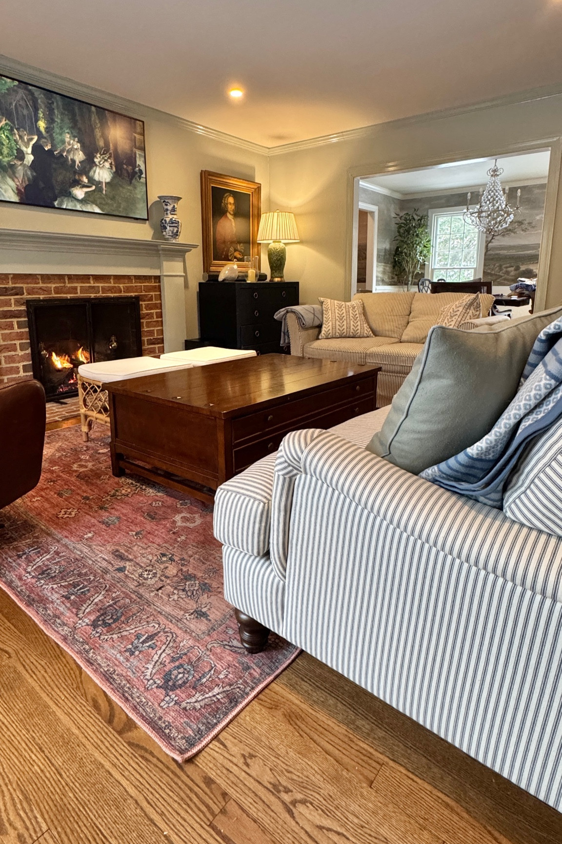 Mike’s man den, living room, classic home, rug, fireplace screen, leather recliner 

#LTKHome #LTKMens