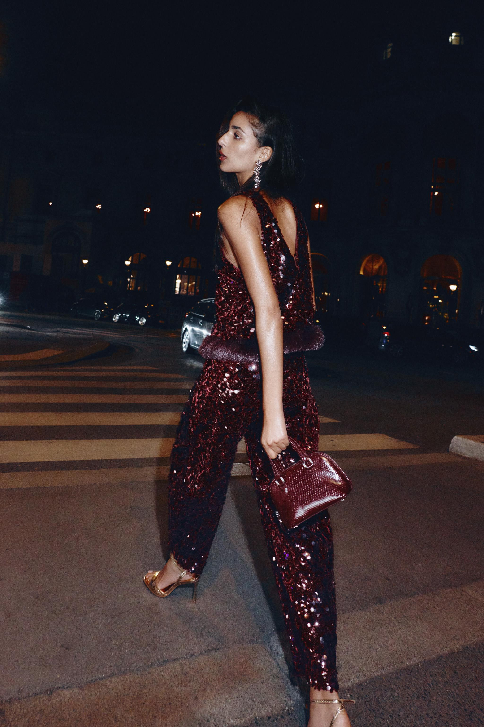 SEQUIN BARREL PANTS | Zara US