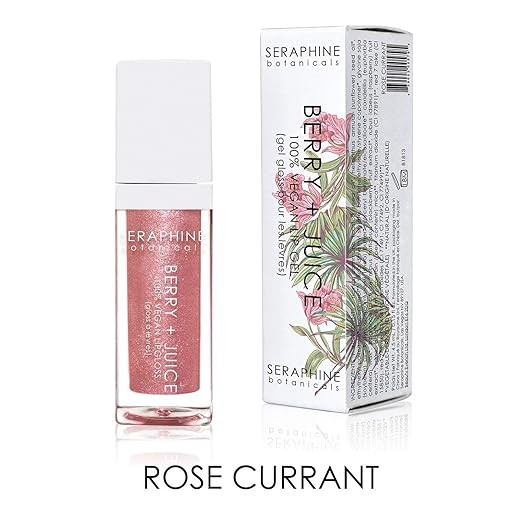 Seraphine Botanicals Berry and Juice 100% Vegan Lip Gel in Rose Current | Amazon (US)