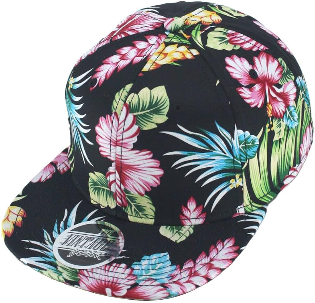 Floral Hawaiian Cotton Twill Adjustable Snapback Baseball Caps | Amazon (US)