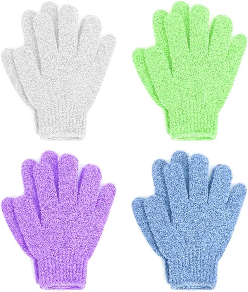 Linda Exfoliating Bath Gloves, Pack of 4 | Amazon (US)