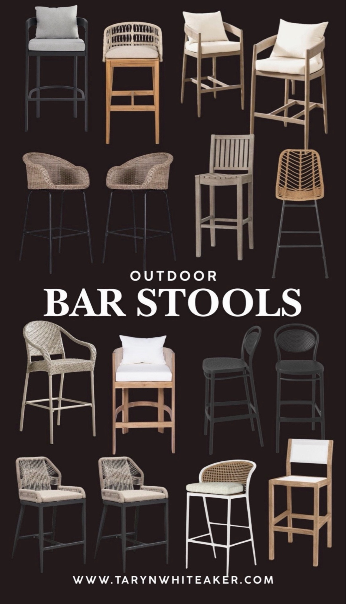 The right outdoor bar stools can completely transform a patio or outdoor kitchen. I rounded up a mix of timeless woven styles, modern silhouettes, and classic wood finishes that bring both comfort and style to your outdoor space. Whether you’re creating a cozy backyard bar area or finishing off an outdoor entertaining space, these are some of my favorite finds.

Save this one if you’re planning a patio refresh this season.

#OutdoorLiving #PatioDecor #OutdoorBarStools #BackyardDesign #OutdoorKitchen #PatioInspiration #OutdoorFurniture #HomeDecorFinds #BackyardEntertaining #OutdoorStyle #PatioRefresh #LTKHome #ExteriorDesign #SummerEntertaining #TarynWhiteakerStyle

#LTKSeasonal #LTKHome