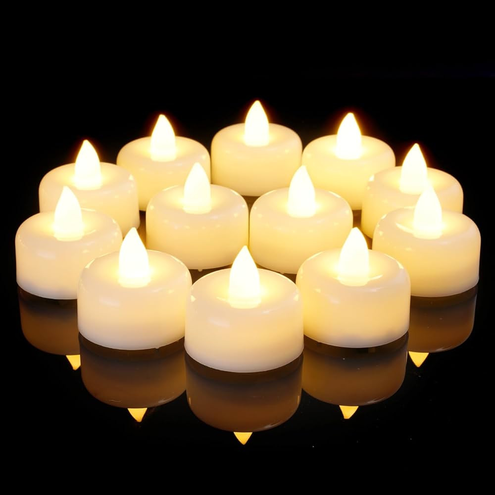 Amagic 12 Pack Tea Lights Battery Operated, LED Warm White Flameless Candles, 100+Hour Votive Fla... | Amazon (CA)