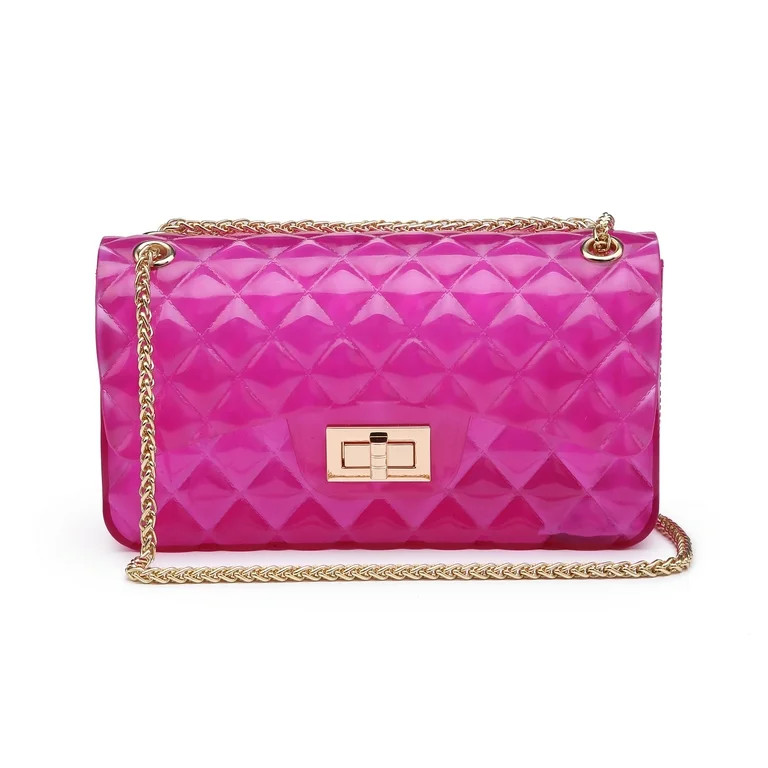 Poppy Fashion Women's Candy Color Quilted Jelly Bag Transparent PVC Handbag Crossbody Shoulder Pu... | Walmart (US)