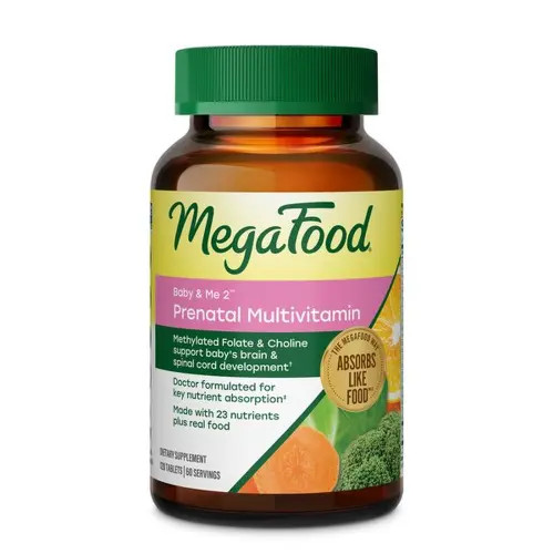 MegaFood Baby & Me 2 Prenatal Multivitamin for Women with Choline, Methyl Folate, Vegetarian, 120 Tablets in None at Nordstrom | Nordstrom