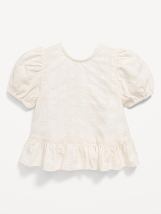 Short-Sleeve Textured Ruffle-Hem Top for Toddler Girls | Old Navy (US)