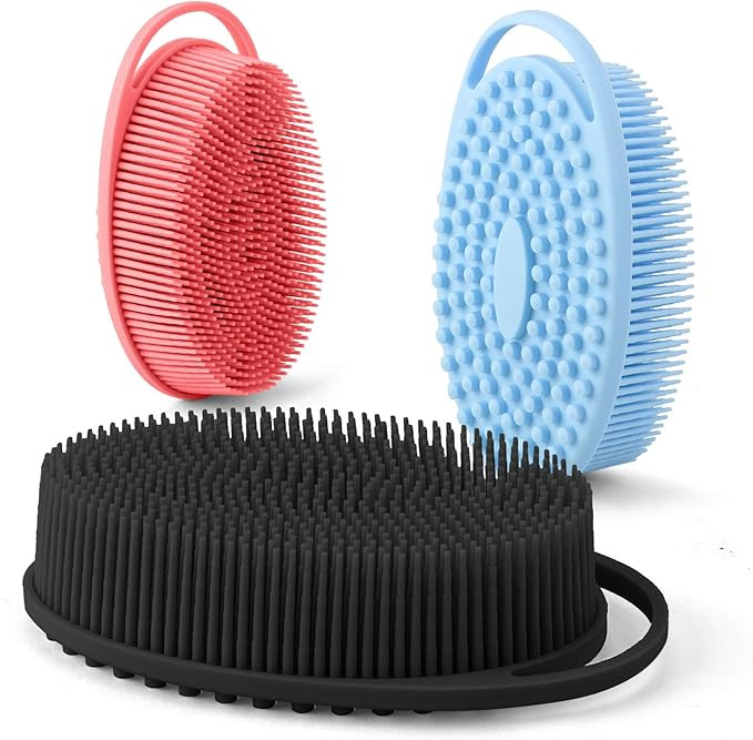 Silicone Body Scrubber, Exfoliating Body Scrubber Silicone, 3pack Soft Loofah Silicone Body Scrub... | Amazon (US)