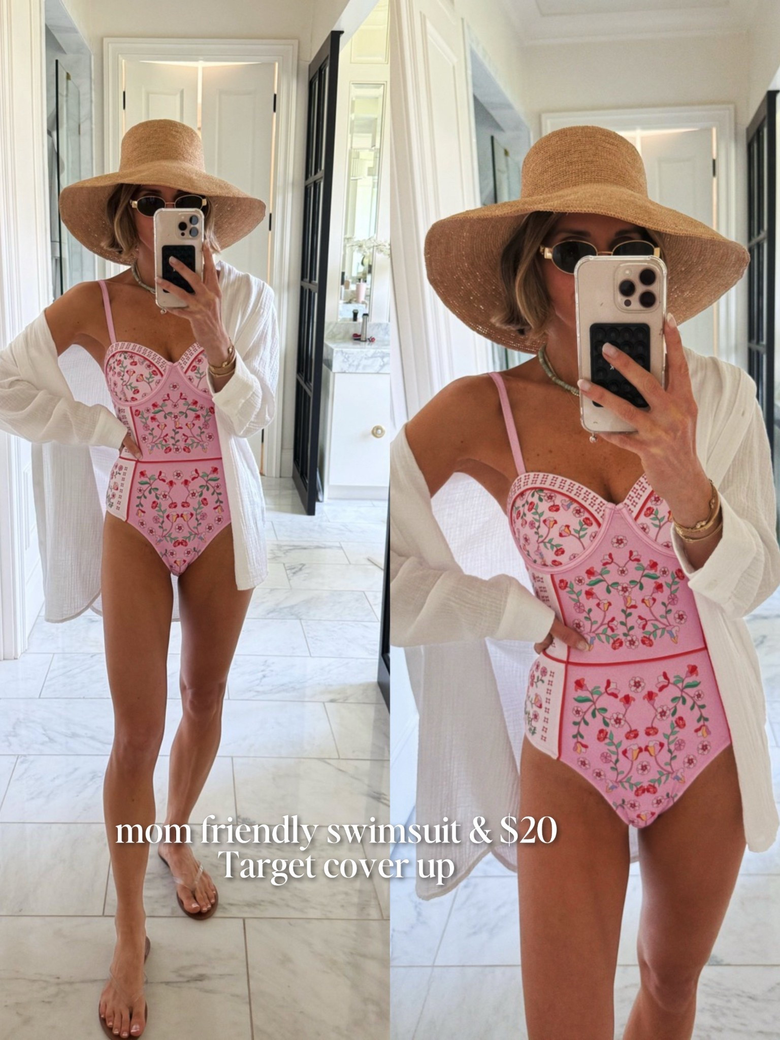 Mom friendly swimsuit and cover up - I'm 5'7 for reference 