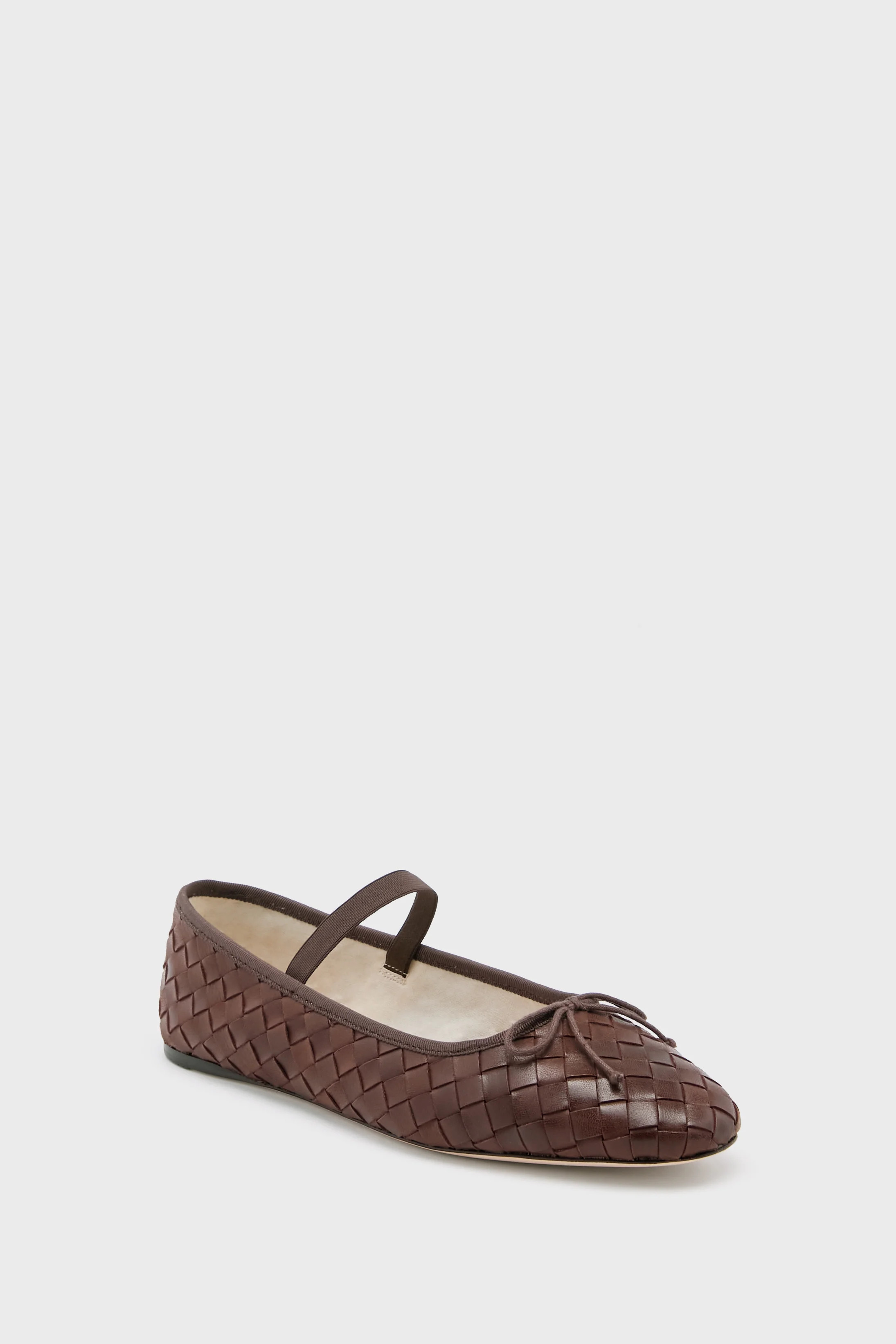 Espresso Woven Leather Leonie Flats | Tuckernuck (US)