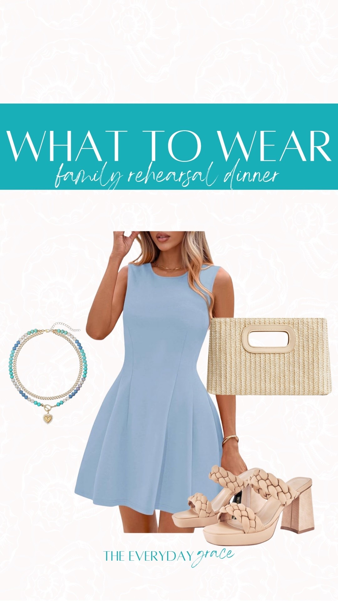 Rehearsal dinner outfit, brunch outfit, wedding guest look, event dress