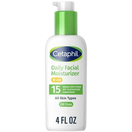 Cetaphil Daily Facial Moisturizer Lotion for Sensitive Skin Care, Broad Spectrum SPF 15, 4 fl oz | Walmart (US)