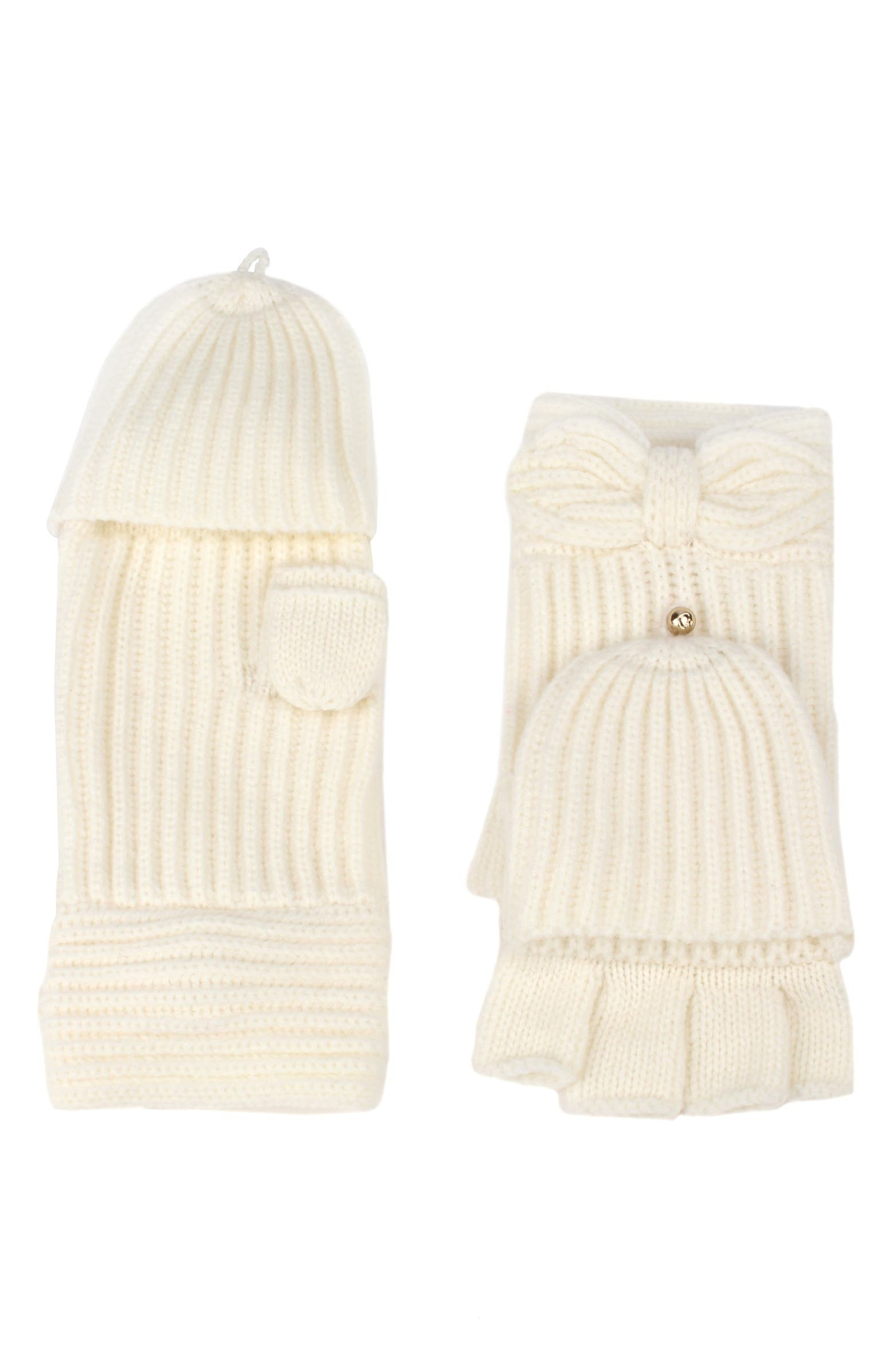 kate spade new york pointy bow pop top mittens | Nordstrom | Nordstrom