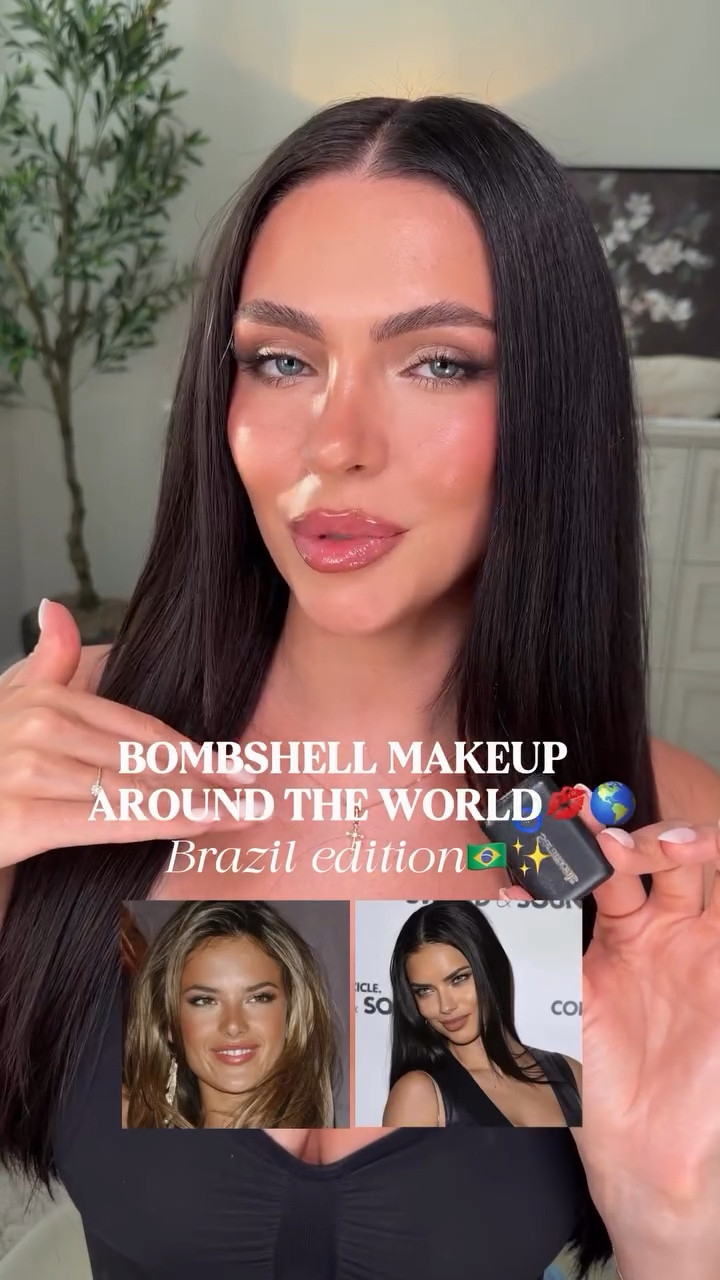 Day 1 of recreating bombshell makeup around the world: Brazil edition🇧🇷 what country should I do next?
Everything I used is linked in my ShopMy & LTK 

@tirtir_global 
Ceramic milk ampoule 

@westmanatelier 
Bronzing drops 
Contour shade truffle 

@lancomeofficial 
Ultra wear care & glow foundation 

@hauslabs 
Concealer 

@charlottetilbury 
Light wand shade Pinkgasm 
Exagger-eyes mascara 

@hudabeauty 
Easy bake powder 

@yslbeauty 
Make me blush shade restless rose 
Lip liner shade 103 

@rarebeauty 
Essential naturals eyeshadow palette

@pradabeauty 
Brown pencil liner 

@velourbeautyofficial 
Lash extension individuals 

@drdennisgross 
Tinted lip plumper 

#makeup #makeuptutorial #makeuplook #bombshell