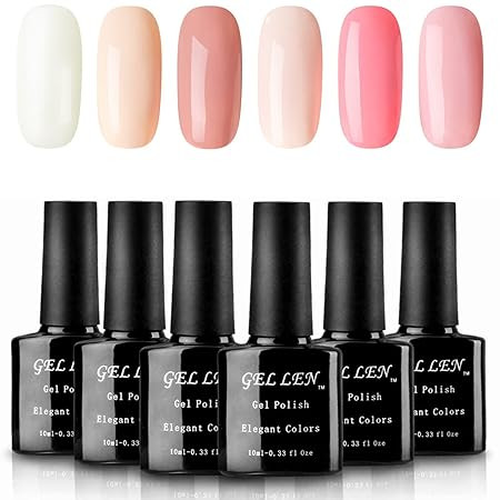 Gellen Warm and Sweet Colors UV Gel Polish Set - Apricot Pink Peach Colors Manicure Kit 10ml | Amazon (US)