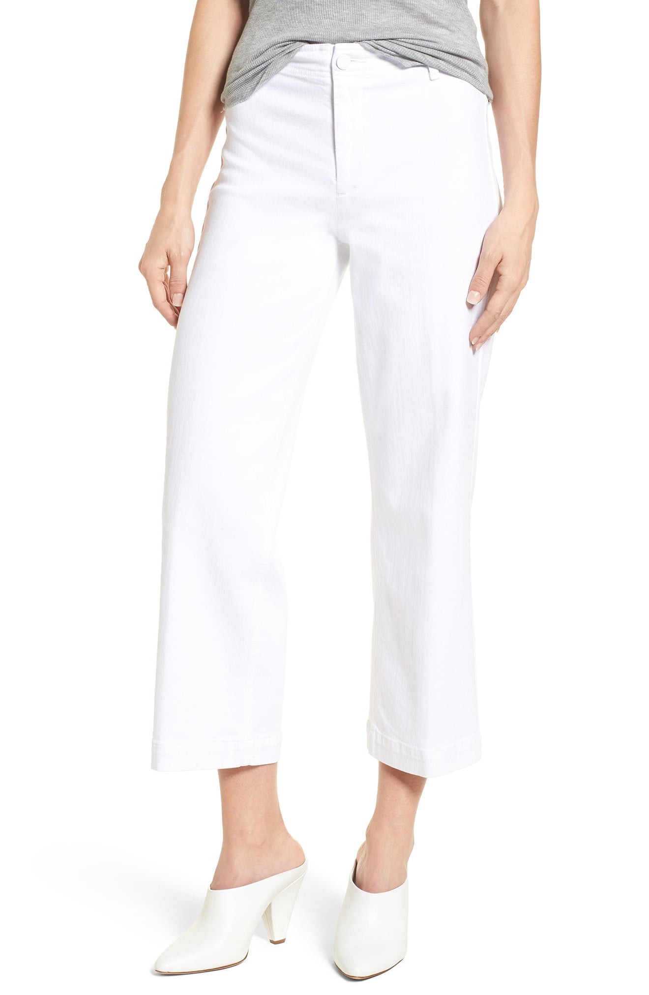 Women's Paige Nellie Clean Front Culotte Jeans, Size 23 - White | Nordstrom