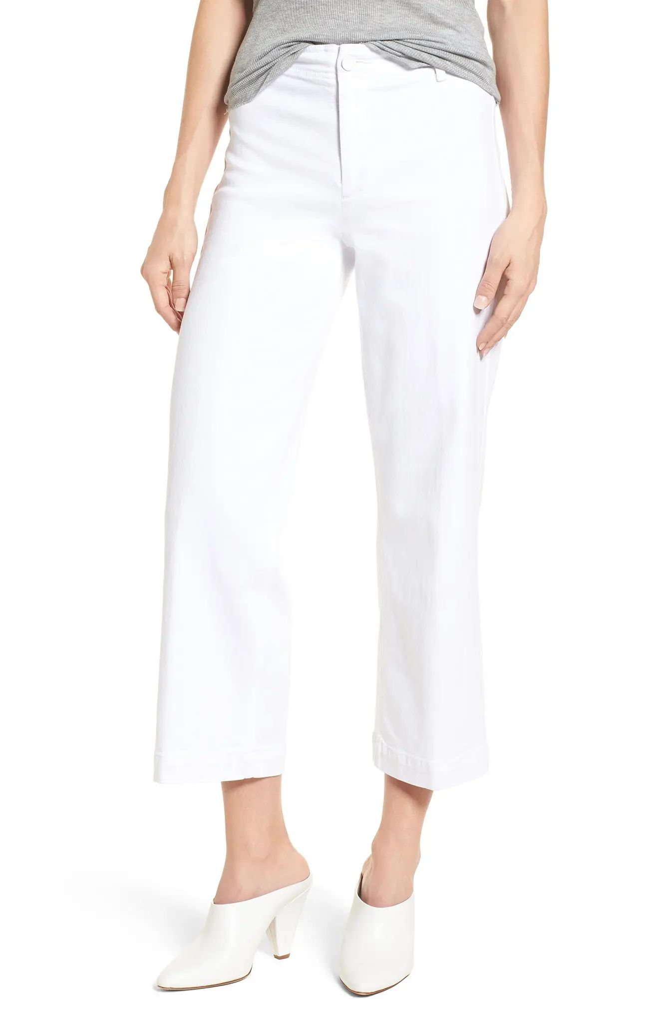 Women's Paige Nellie Clean Front Culotte Jeans, Size 23 - White | Nordstrom