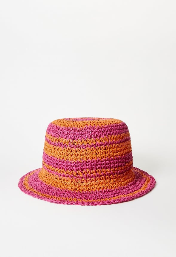 Striped Raffia Crochet Hat | JustFab