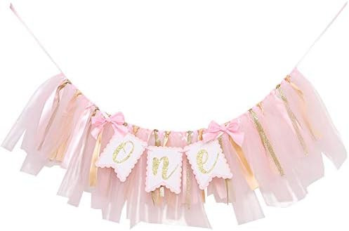 Highchair Banner 1st Birthday Girl - Tulle And Ribbon Banner For First Birthday, Cake Smash Photo... | Amazon (US)