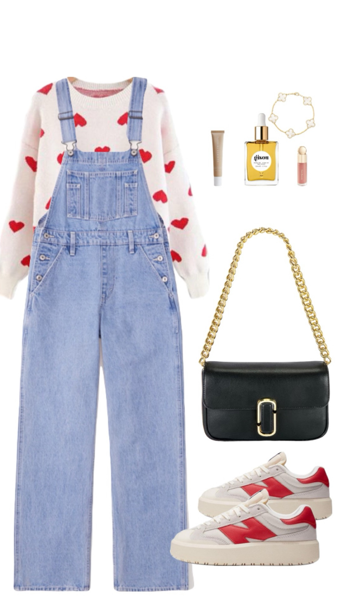 Neutrals Outfit, Business Casual Outfit, Neutrals Fashion, Winter Outfit, Winter Fashion, Modest Outfits, Modest Fashion, Minimalist Fashion, 2024 Outfit Inspo, Valentines Aesthetic, Valentines Outfit, Valentines Fashion, aesthetic outfits, Overalls Outfit, Heart Sweater, Valentines Sweater, CT302 New Balance Sneakers, 

#LTKstyletip #LTKmidsize #LTKplussize